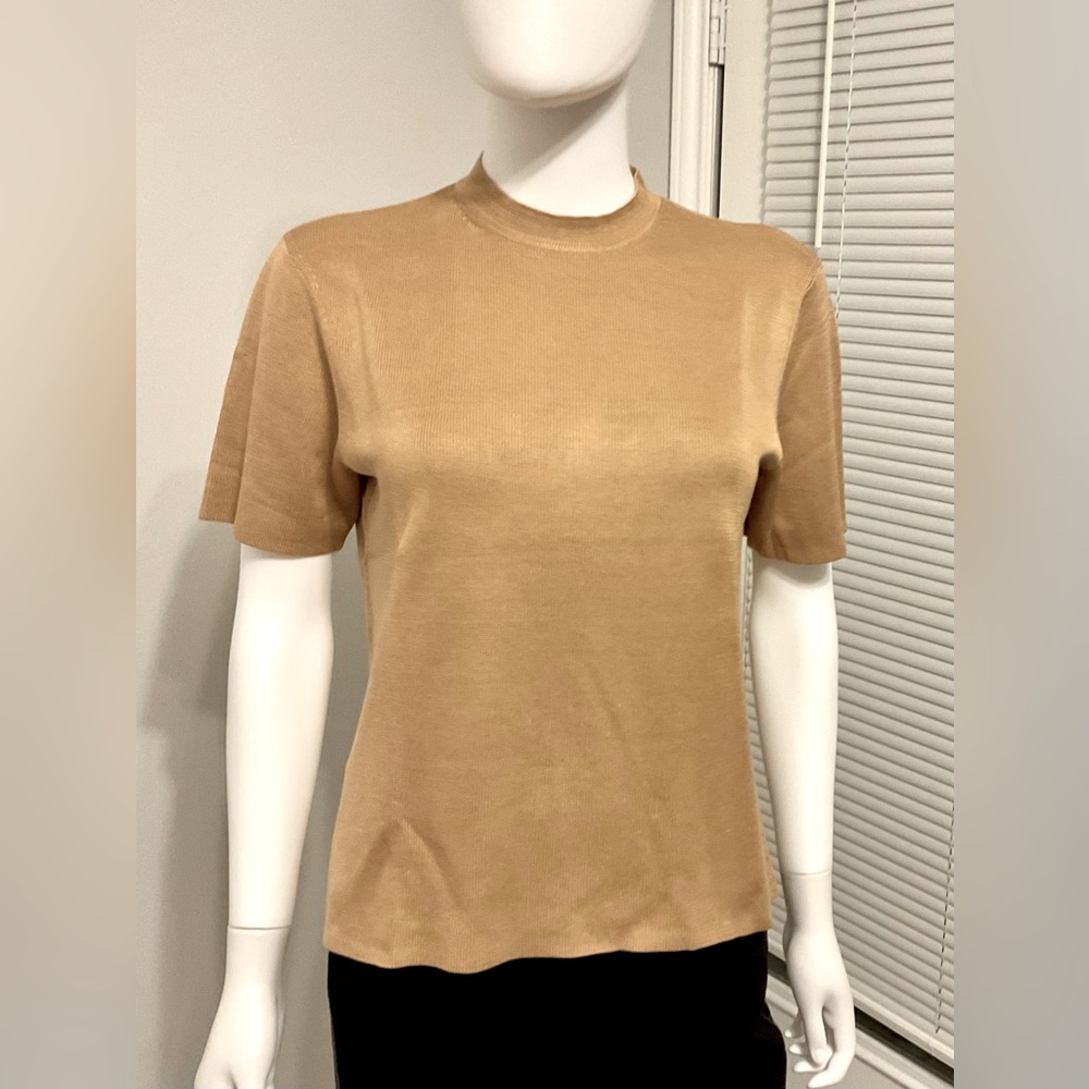 Barry Bricken 100% silk high neck sweater with back zip *like new* size M